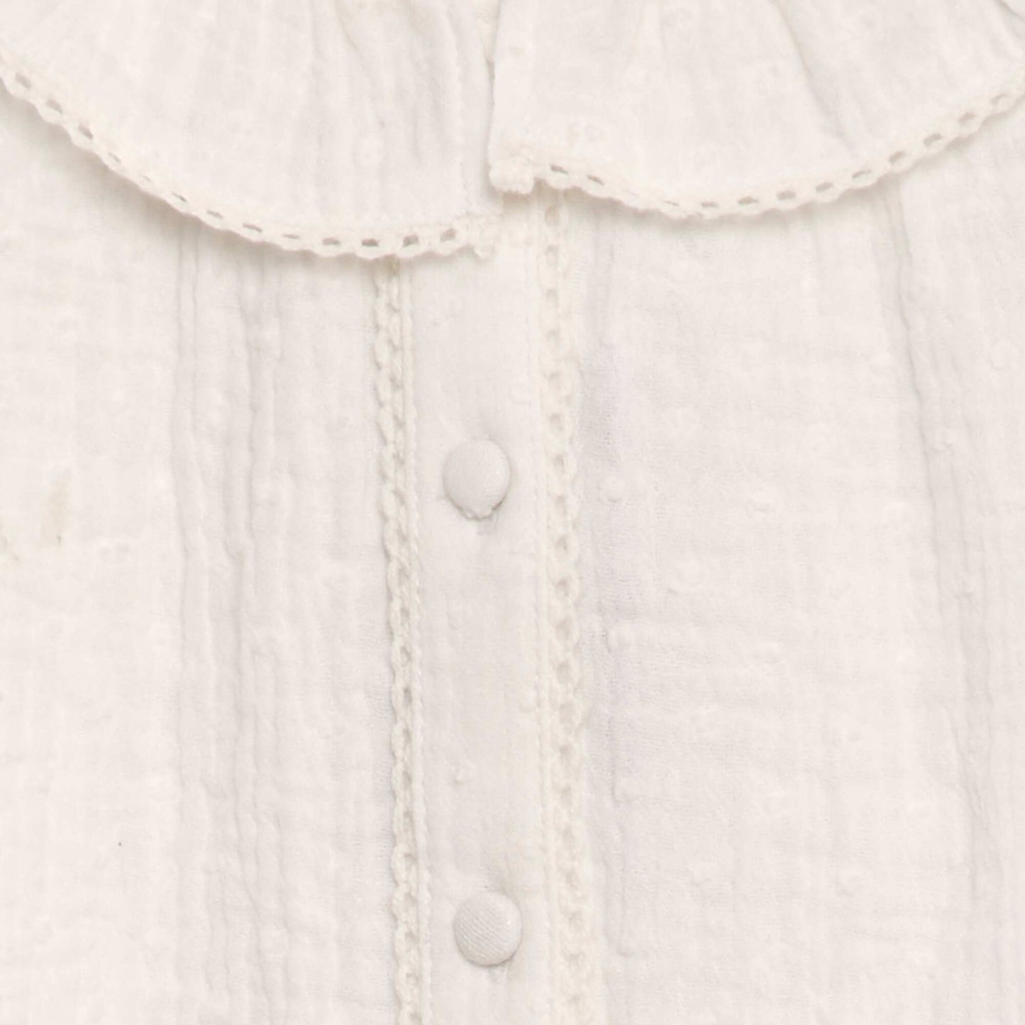 Blusa de plumeti de gasa de algodón BLANCO