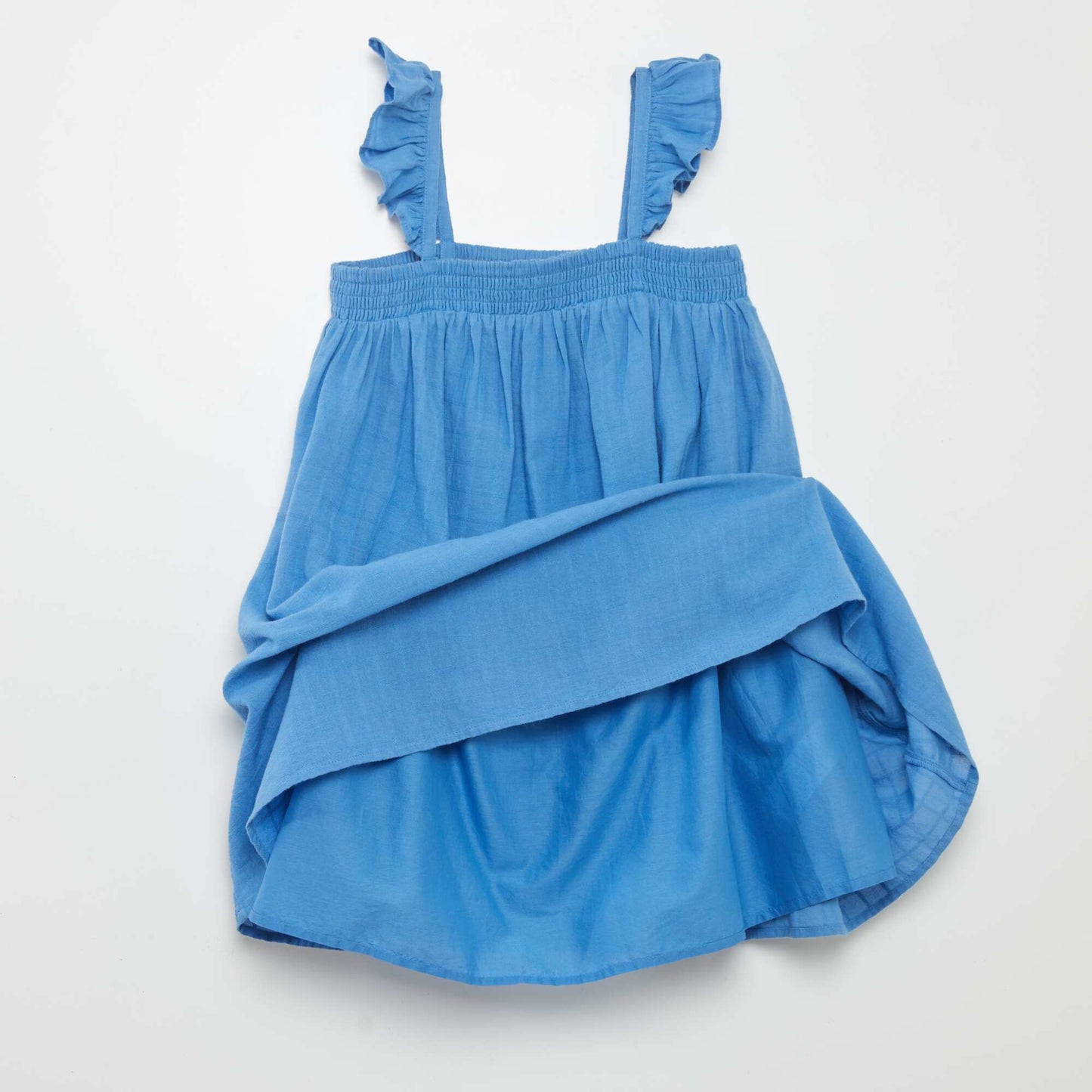 Vestido con tirantes con volantes AZUL