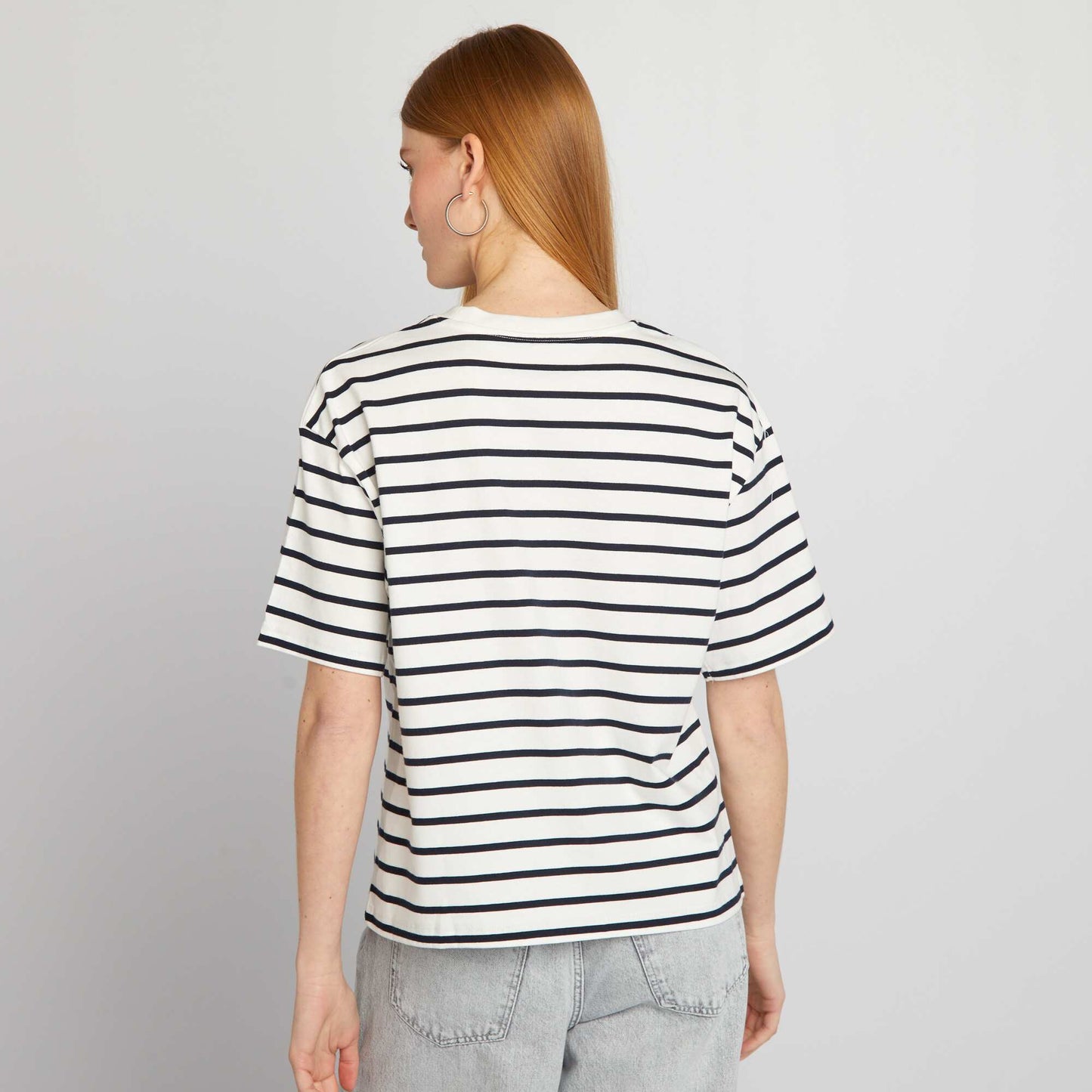 Camiseta oversize con cuello redondo BLANCO