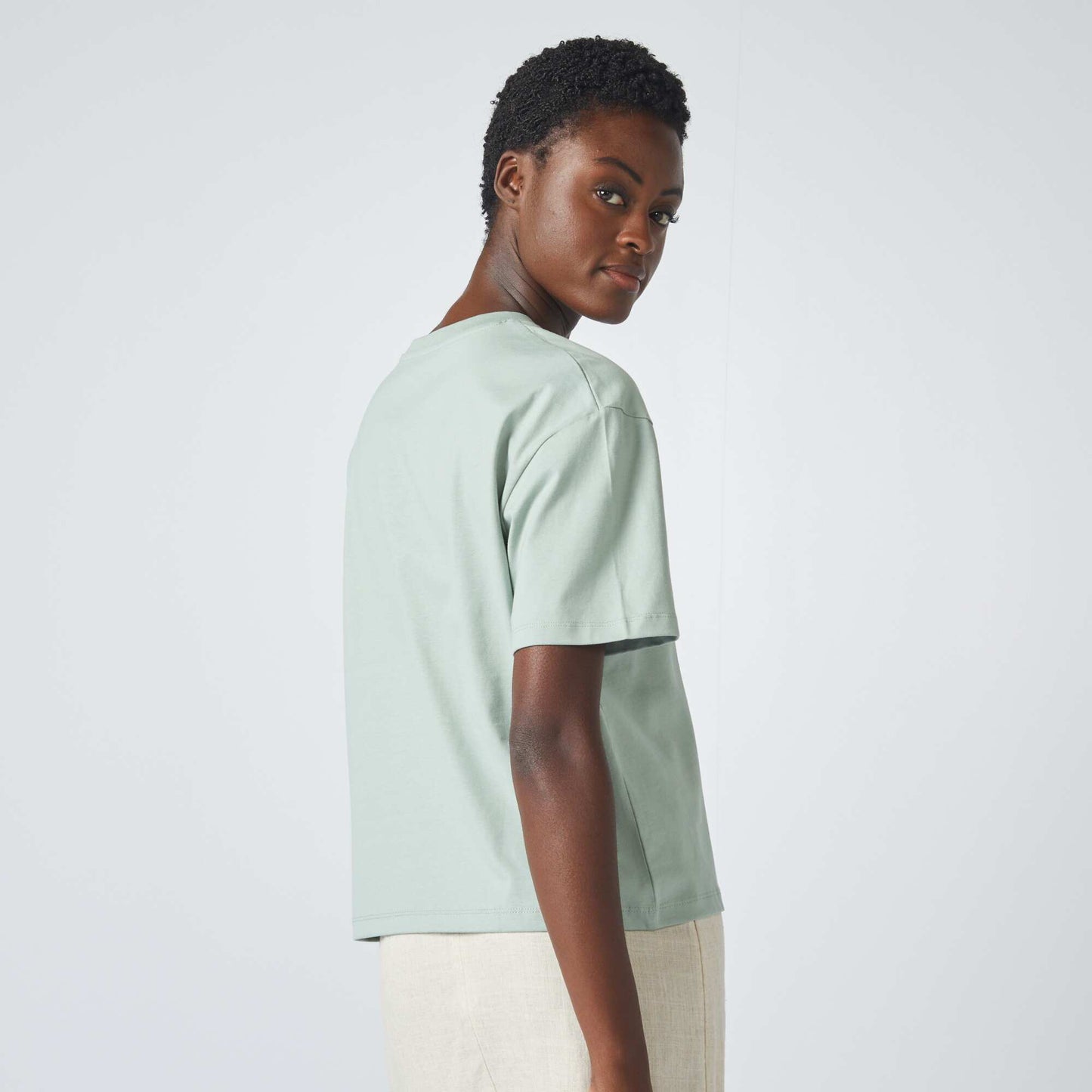 Camiseta oversize con cuello redondo VERDE