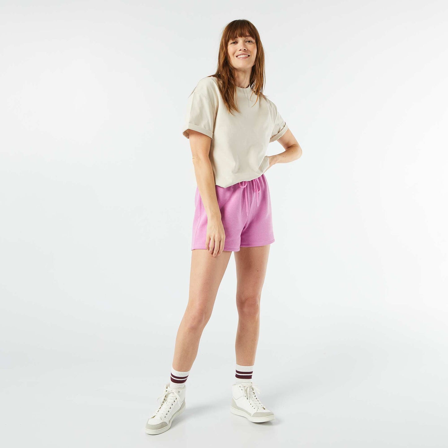 Camiseta de cuello redondo oversize GRIS