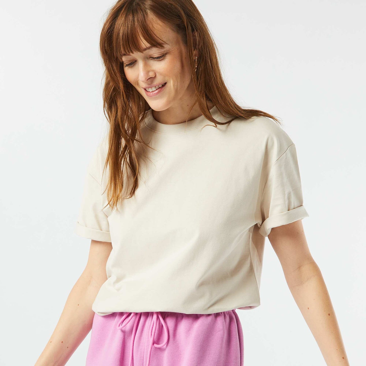 Camiseta de cuello redondo oversize GRIS