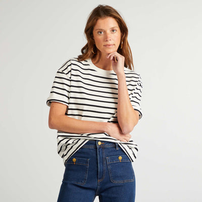 Camiseta de cuello redondo oversize BLANCO