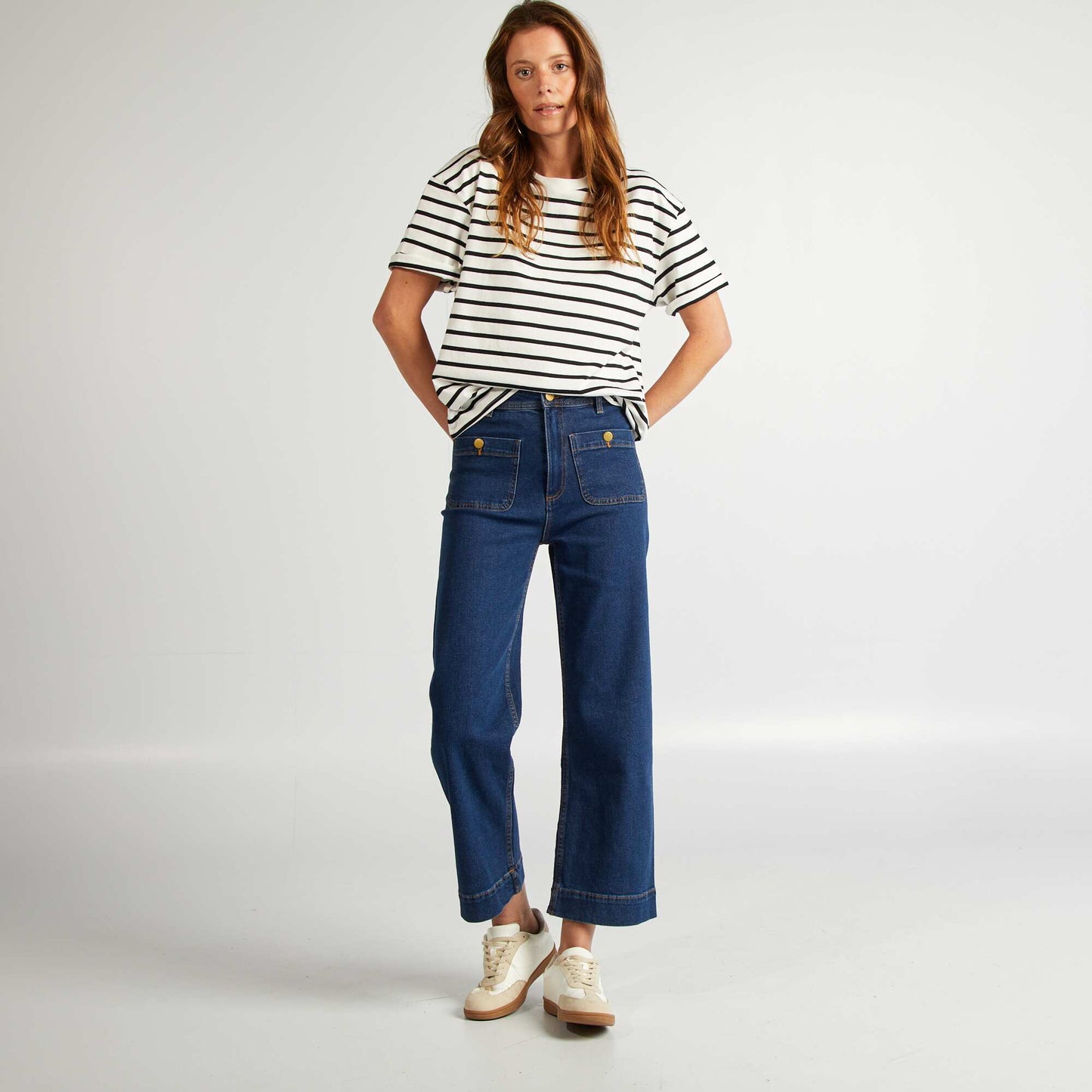 Camiseta de cuello redondo oversize BLANCO