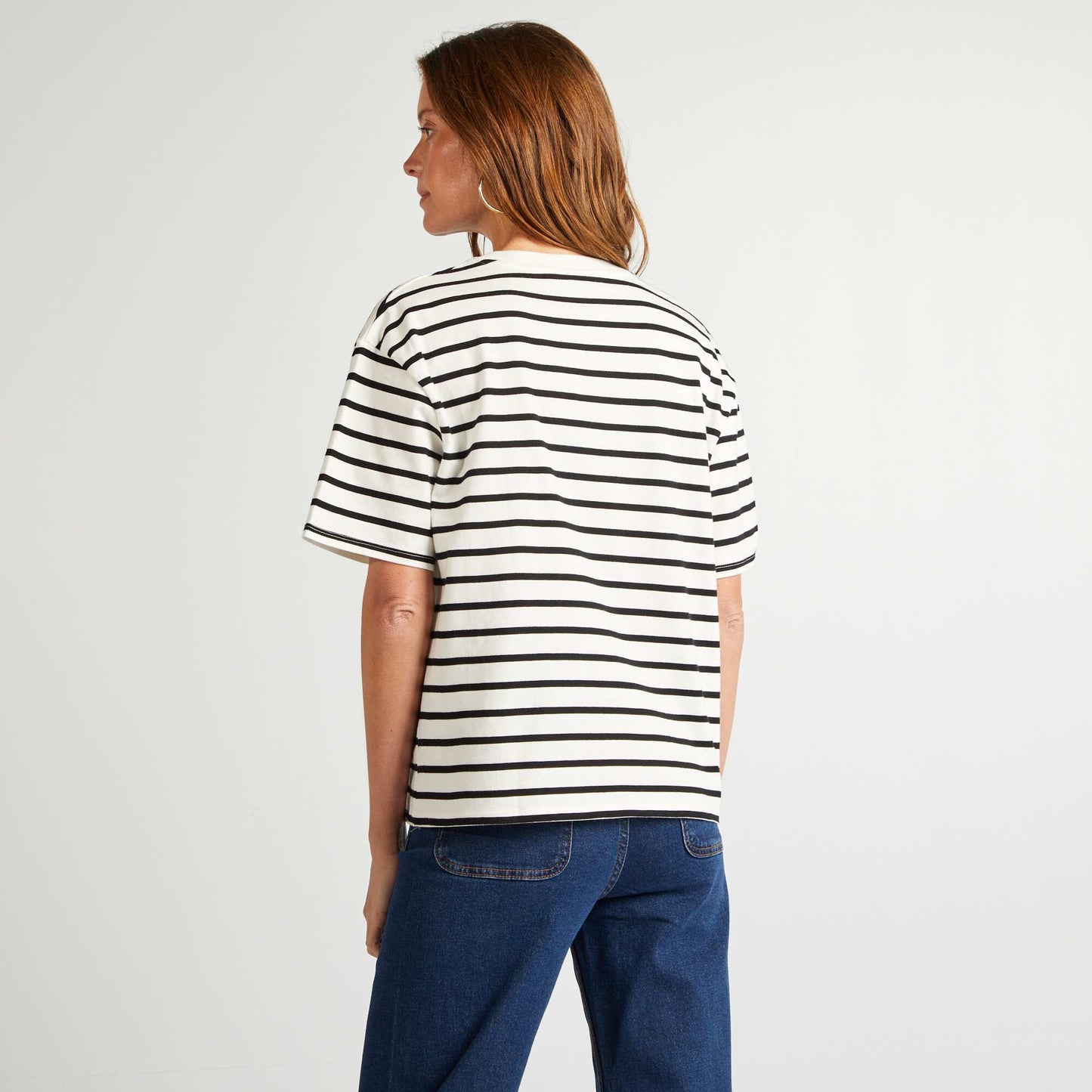 Camiseta de cuello redondo oversize BLANCO