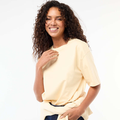 Camiseta oversize de cuello redondo AMARILLO