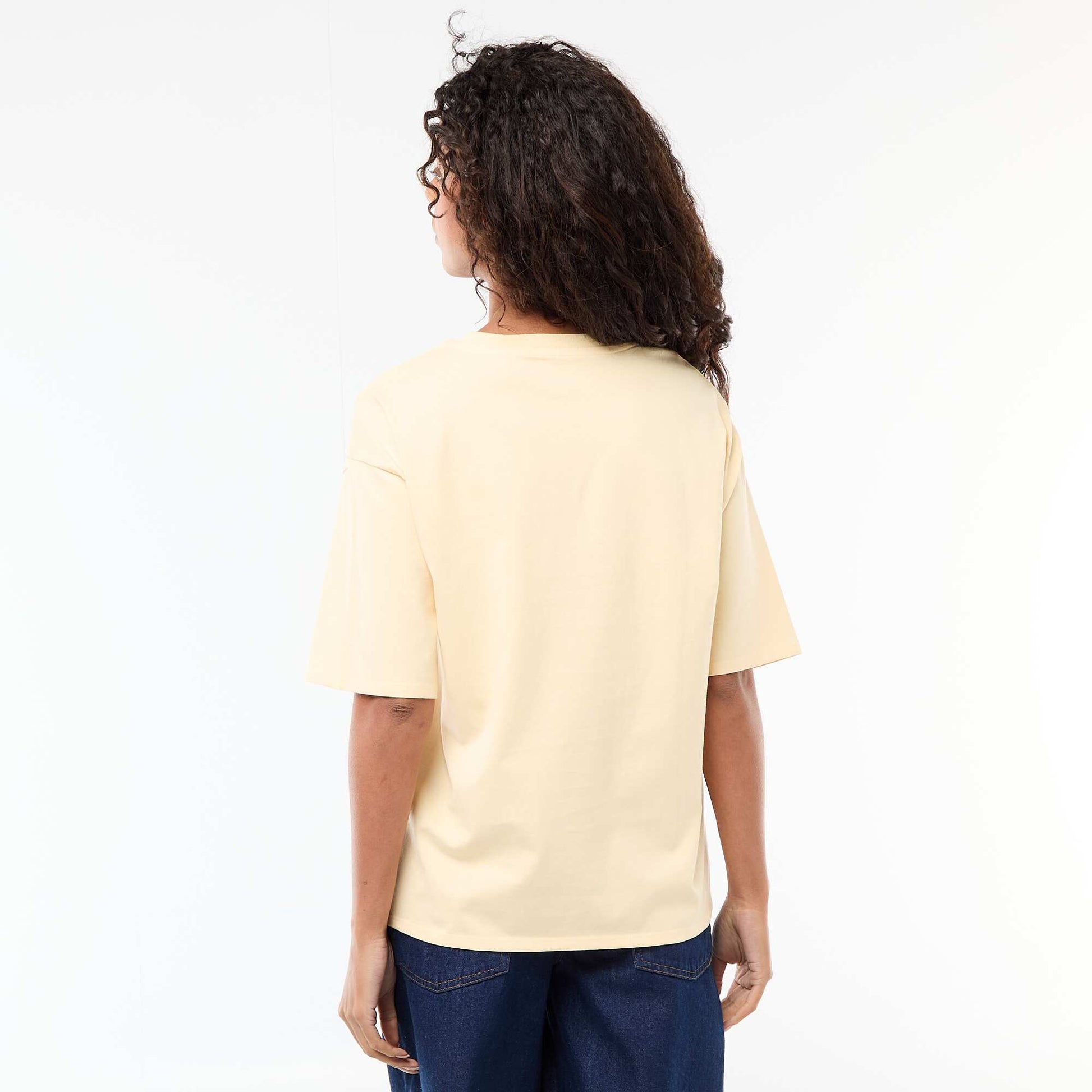 Camiseta oversize de cuello redondo AMARILLO
