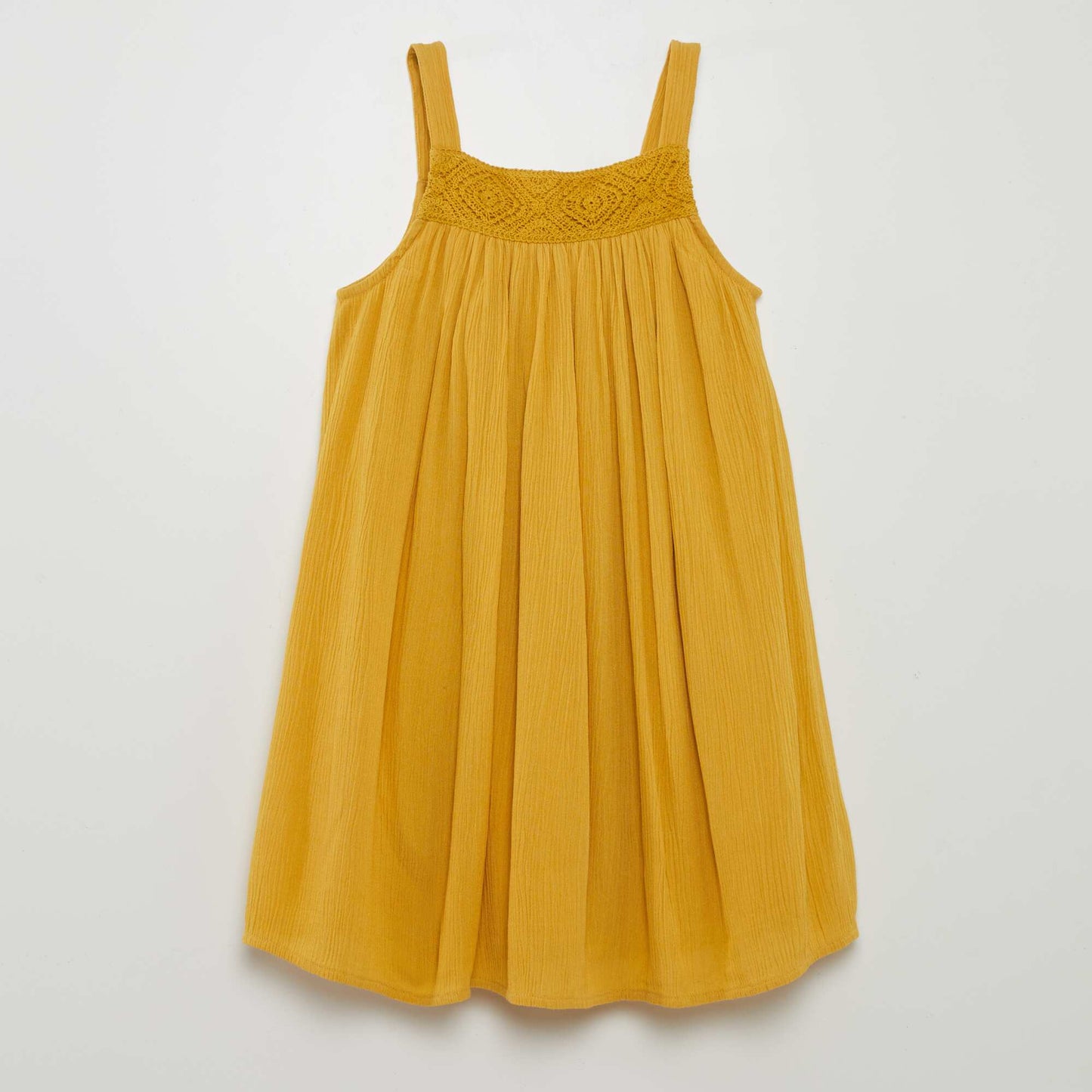 Vestido vaporoso de crepé AMARILLO