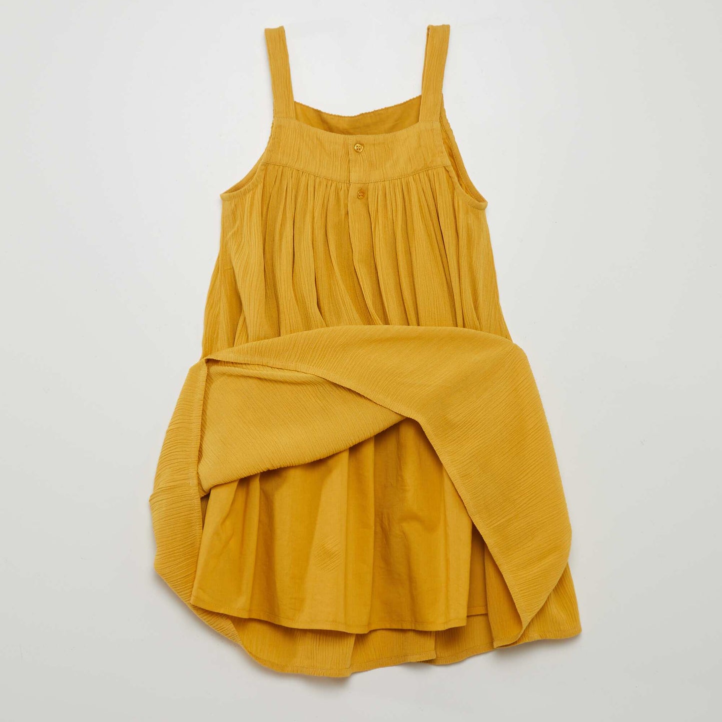 Vestido vaporoso de crepé AMARILLO