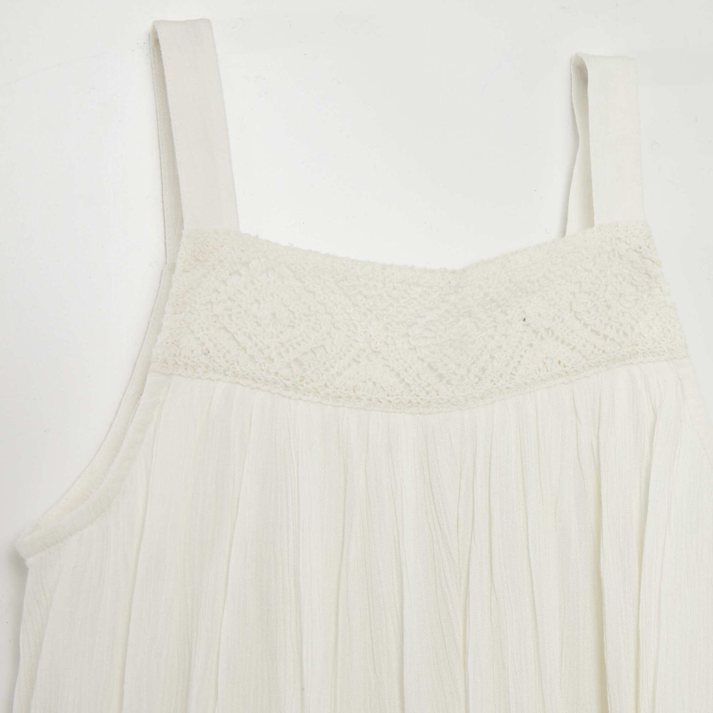 Vestido vaporoso de crepé BLANCO