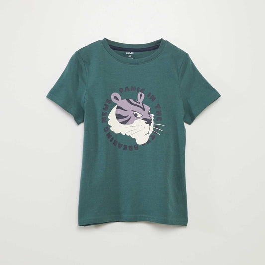 Camiseta de manga corta estampada VERDE