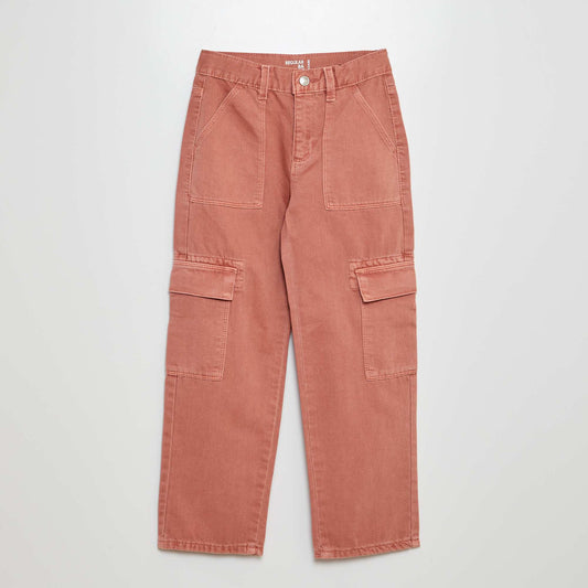 Pantalón jean con múltiples bolsillos ROSA