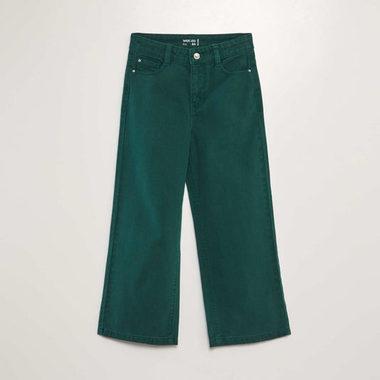 Jean wide leg de tiro alto VERDE