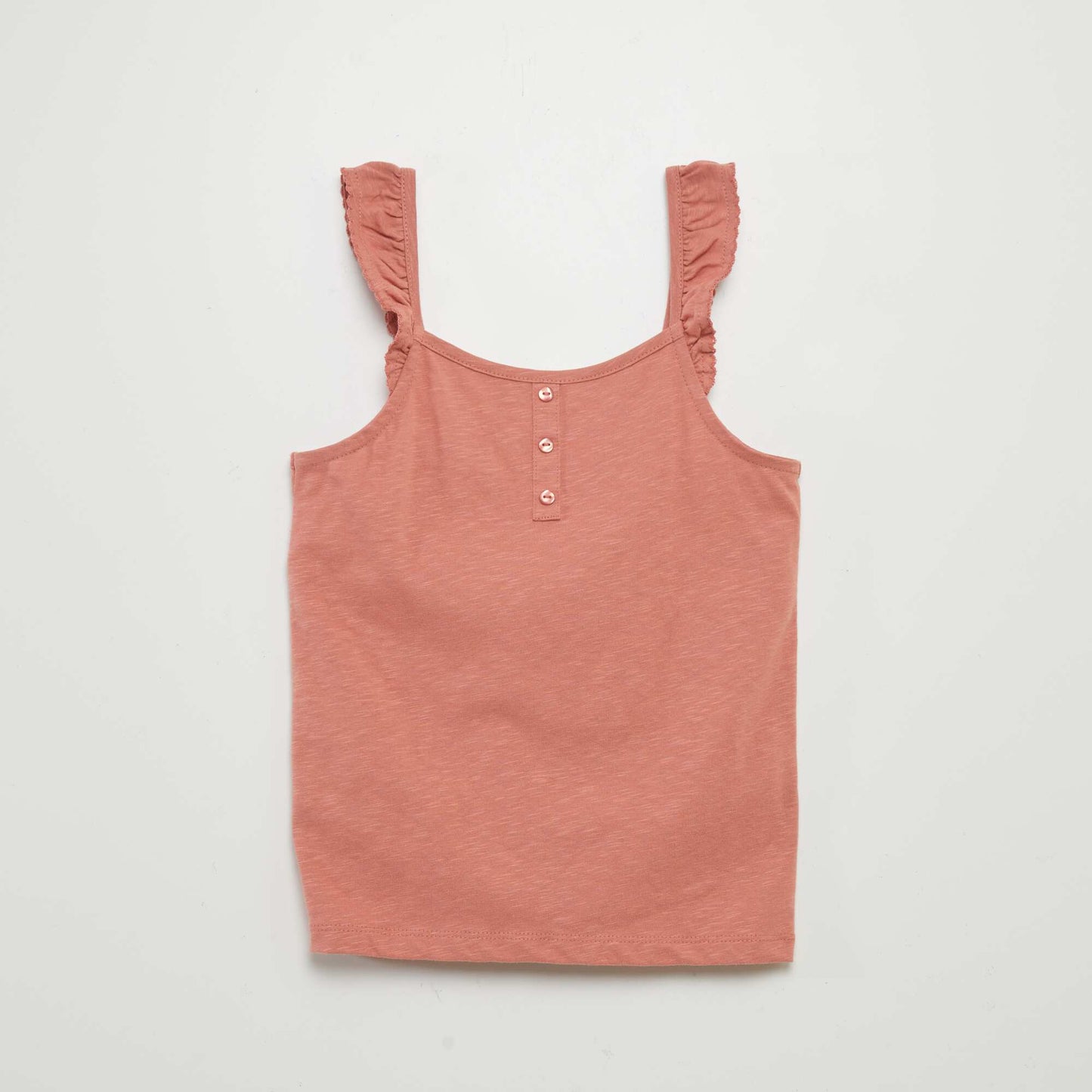 Camiseta de tirantes con volantes ROSA