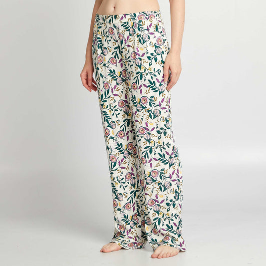 Pantalón de pijama ancho estampado BLANCO