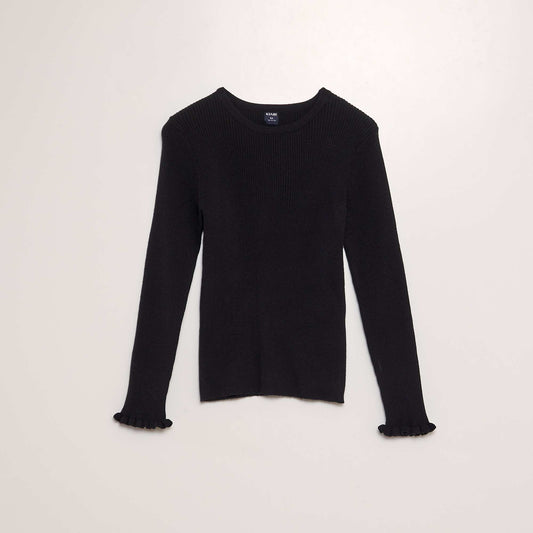 Sweater de canalé negro