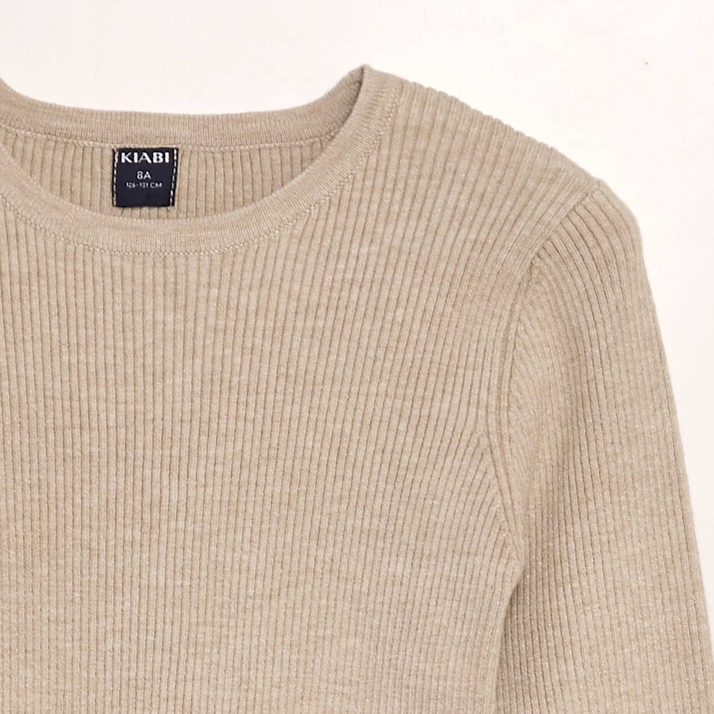 Sweater de canalé BEIGE