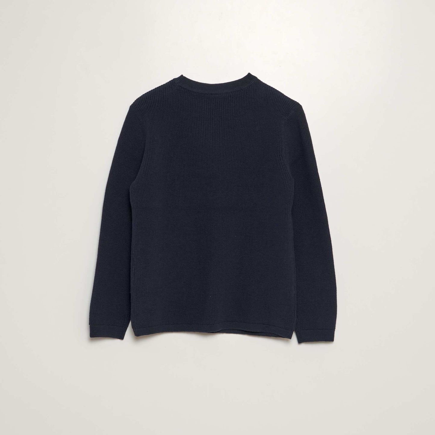 Sweater de punto con cuello redondo azul