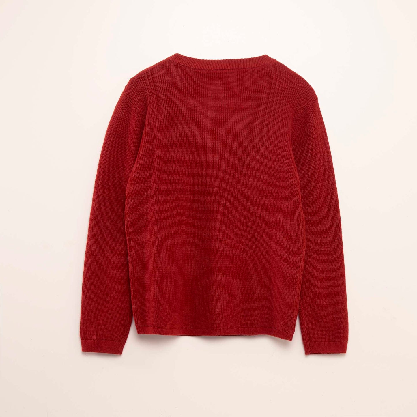 Sweater de punto con cuello redondo ROJO