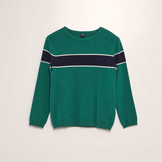 Sweater con cuello redondo VERDE