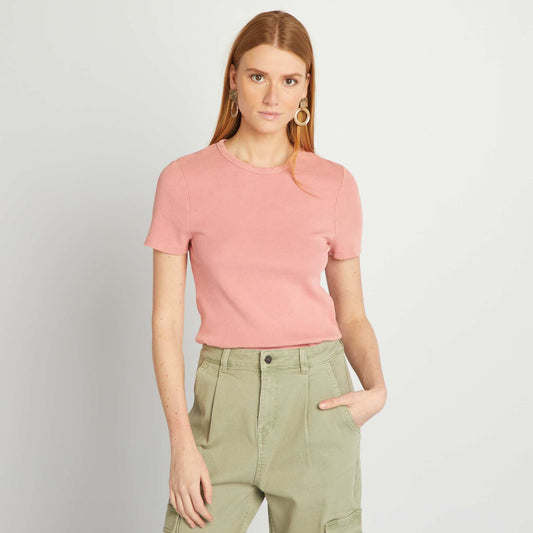 Camiseta de canalé ROSA