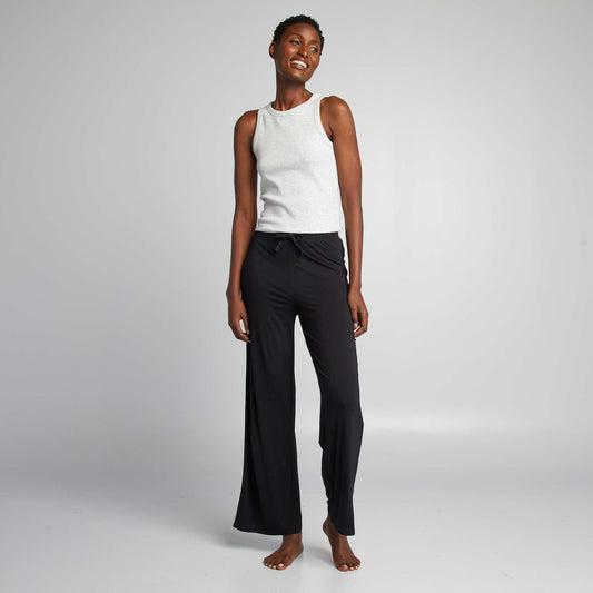 Pantalón de pijama ancho vaporoso negro