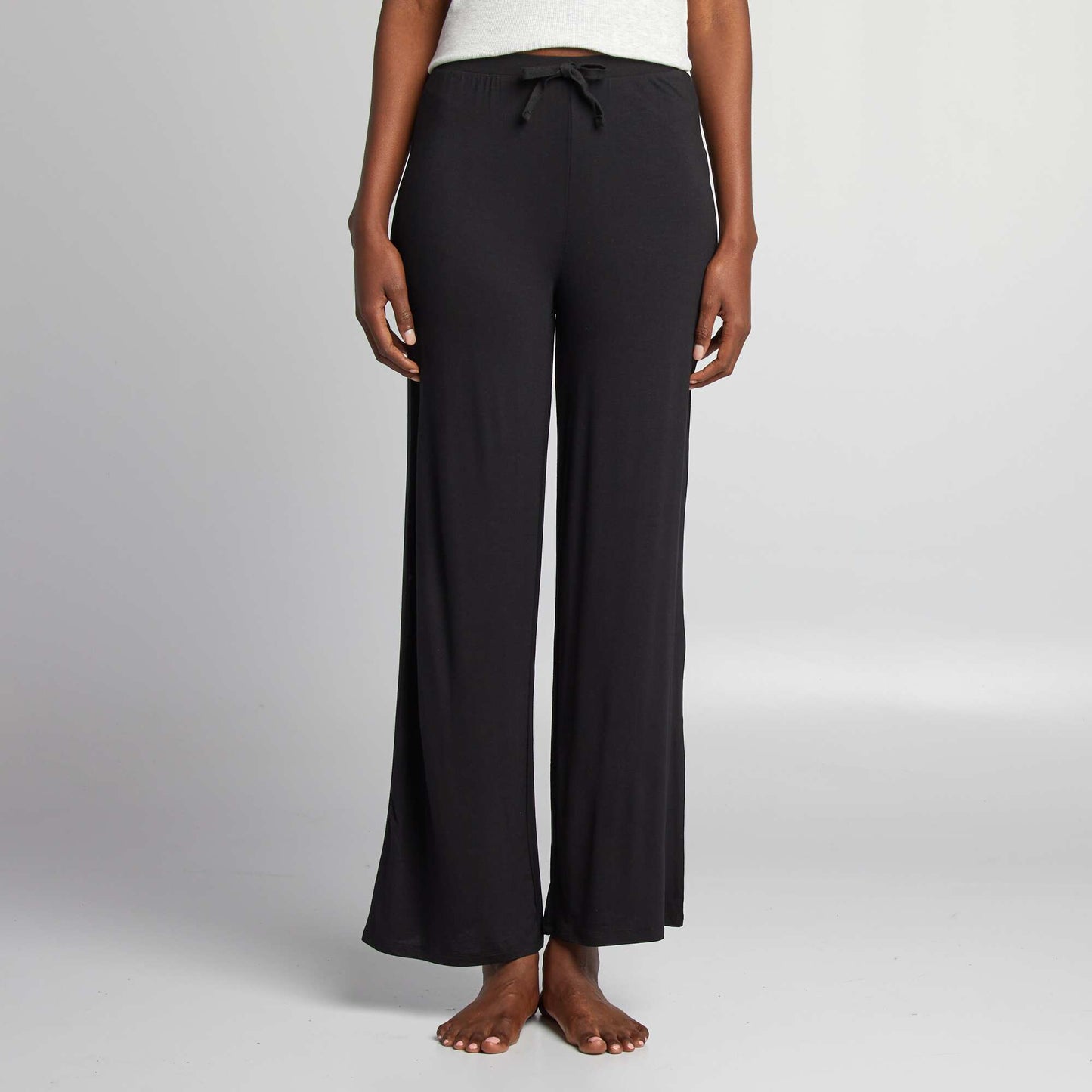 Pantalón de pijama ancho vaporoso negro