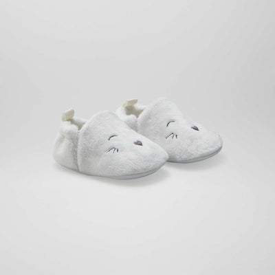 Zapatillas de casa de terciopelo BLANCO