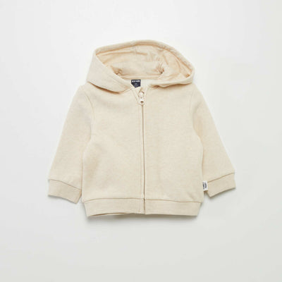 Buzo con cremallera y capucha BEIGE