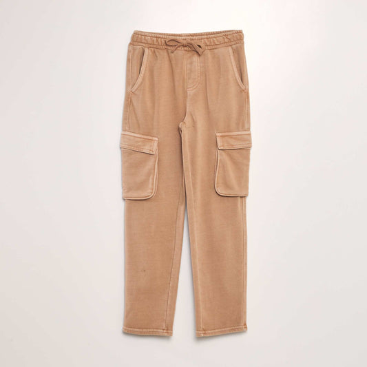 Pantalón recto con bolsillos con solapa MARRON