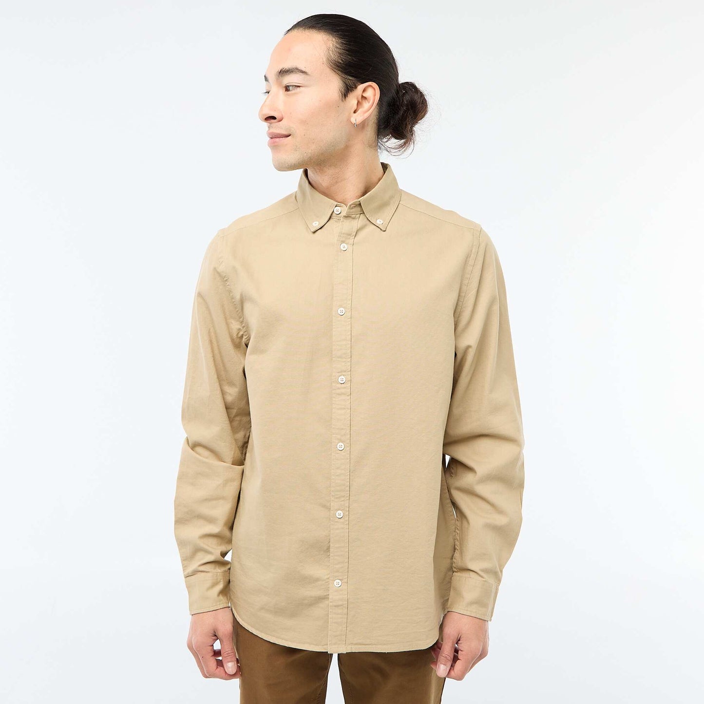 Camisa oxford regular fit BEIGE