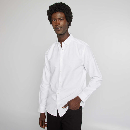 Camisa oxford regular fit blanco