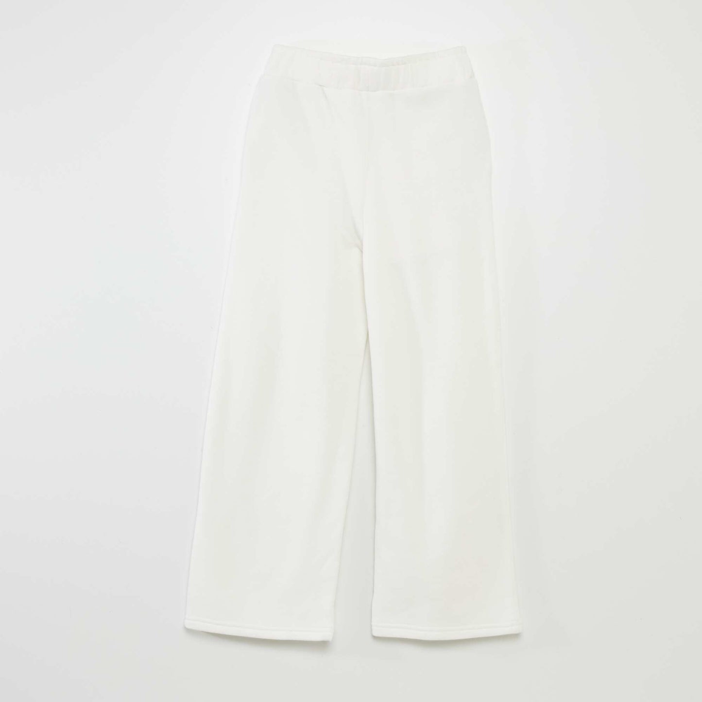 Pantalón wide leg con cintura elástica BLANCO