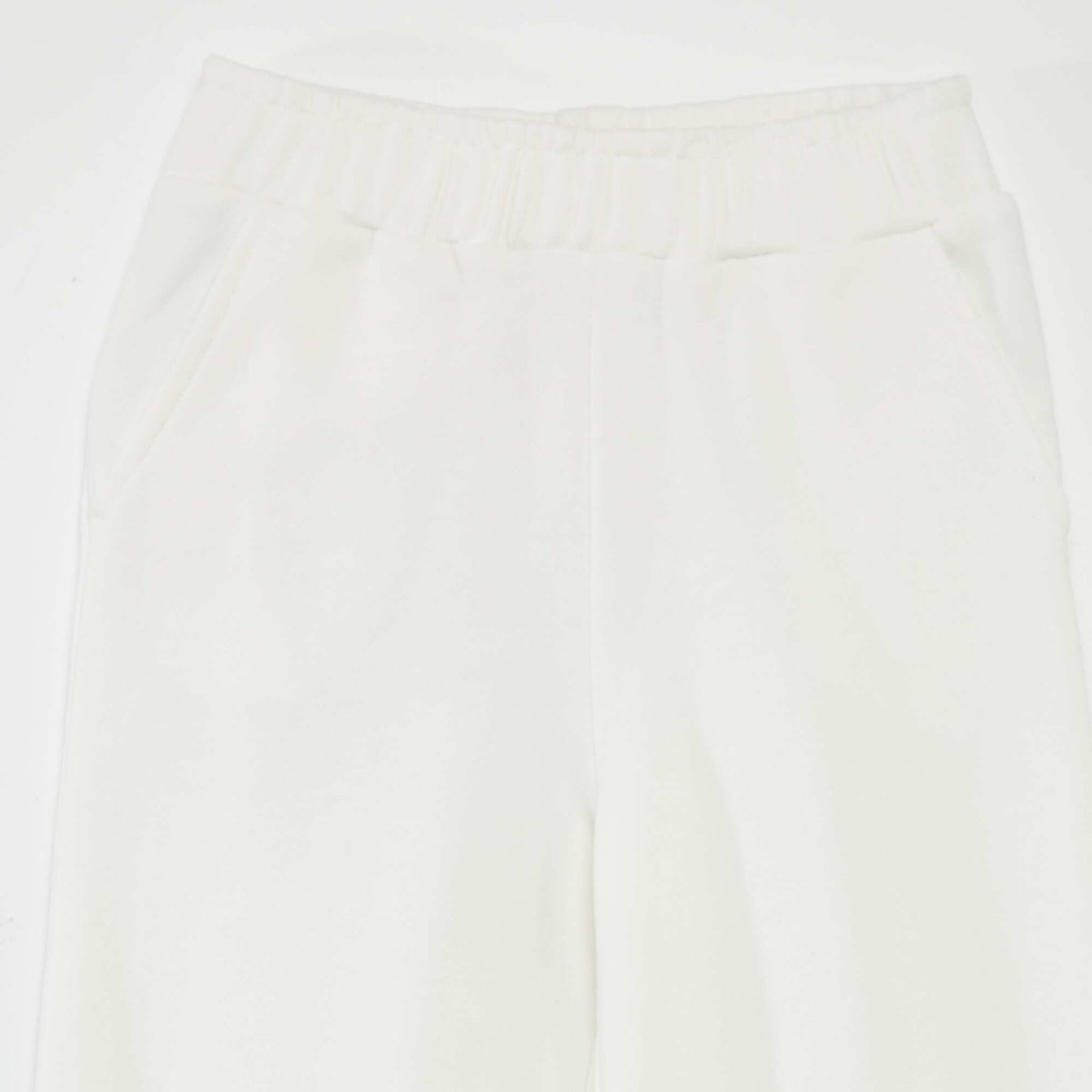 Pantalón wide leg con cintura elástica BLANCO