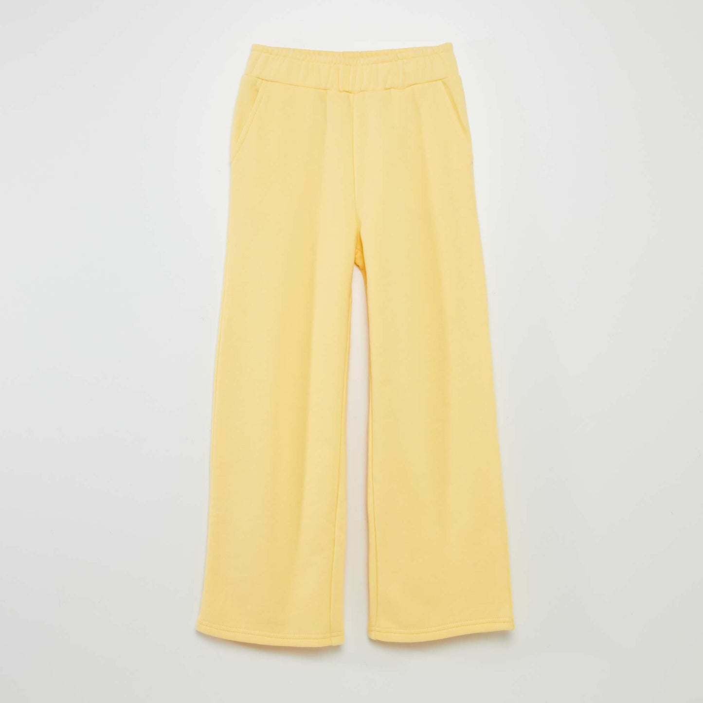 Pantalón wide leg con cintura elástica AMARILLO