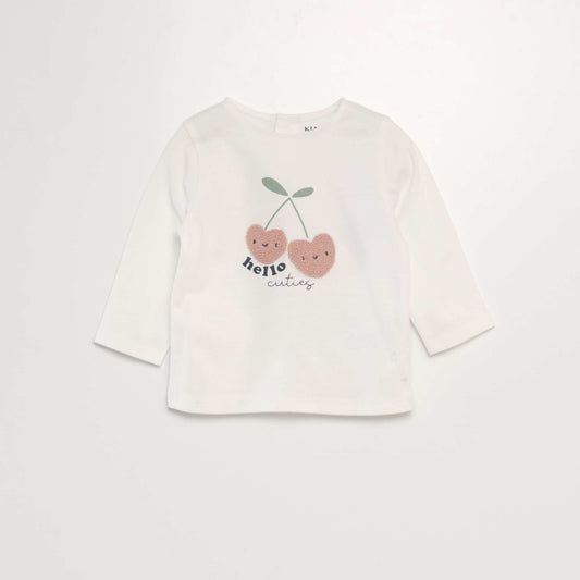 Camiseta estampada con relieve BLANCO