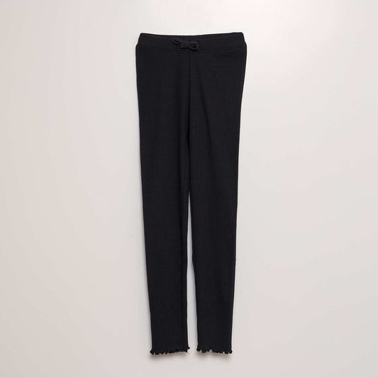 Legging de canalé negro