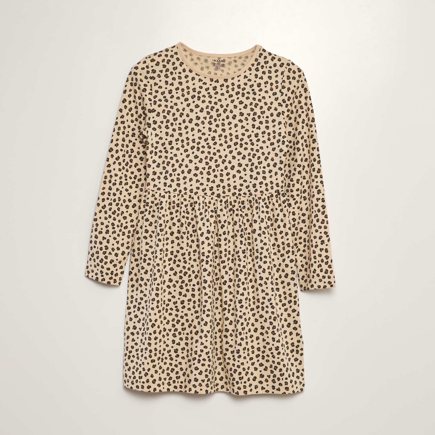 Vestido de punto de leopardo BEIGE