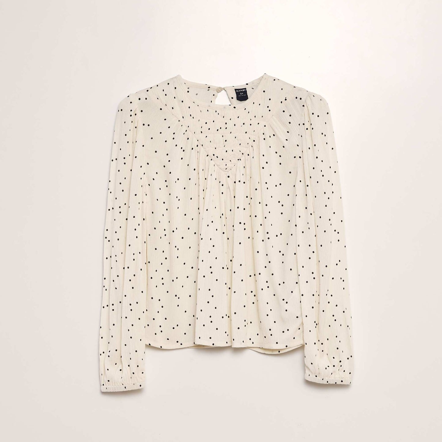 Blusa estampada de manga larga BEIGE