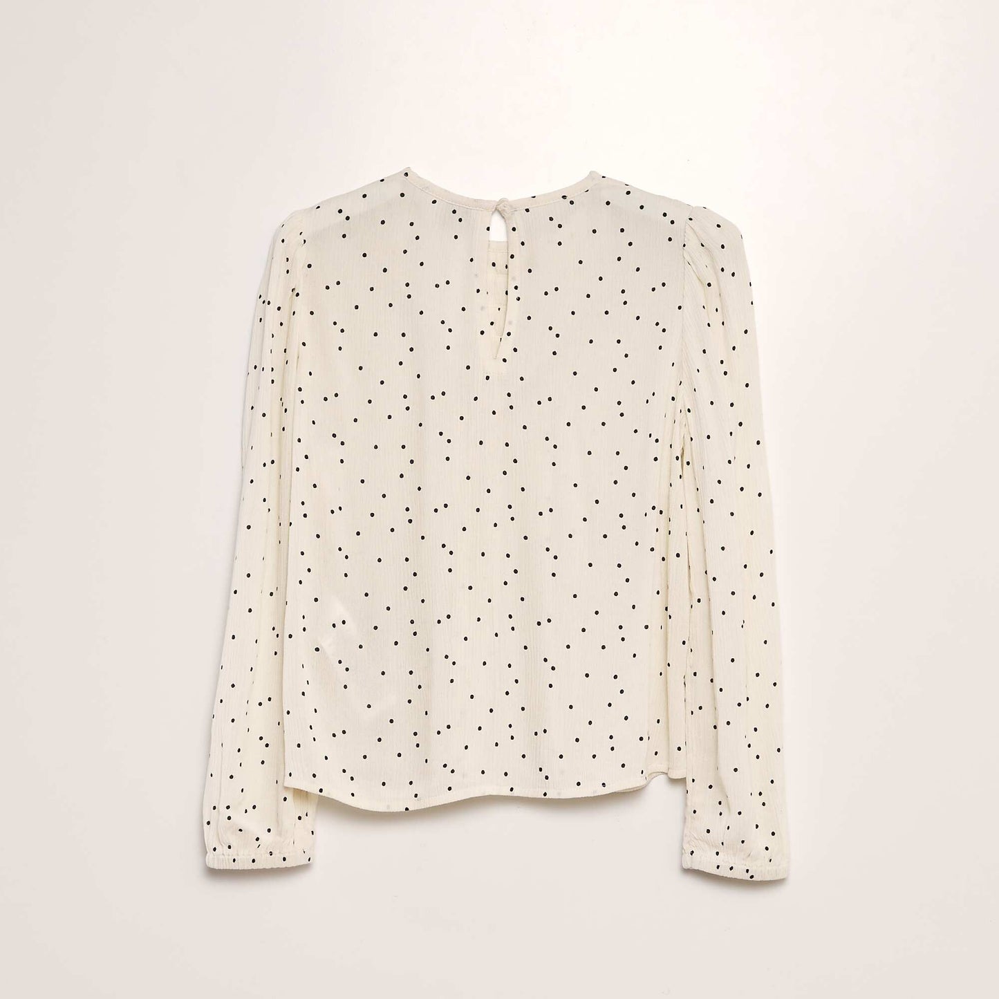 Blusa estampada de manga larga BEIGE