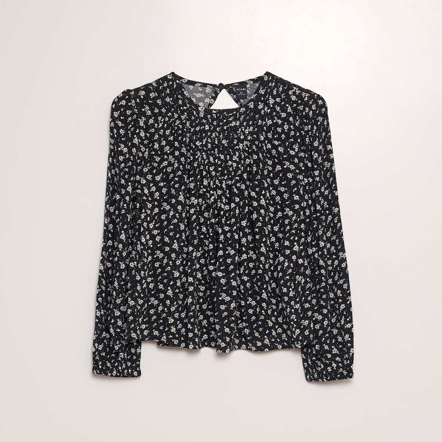 Blusa estampada de manga larga NEGRO