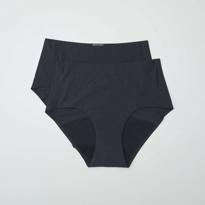 Pack de 2 braguitas menstruales flujo ligero NEGRO