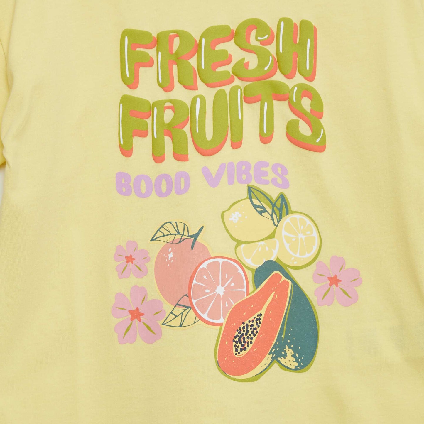 Camiseta estampada 'frutas' AMARILLO