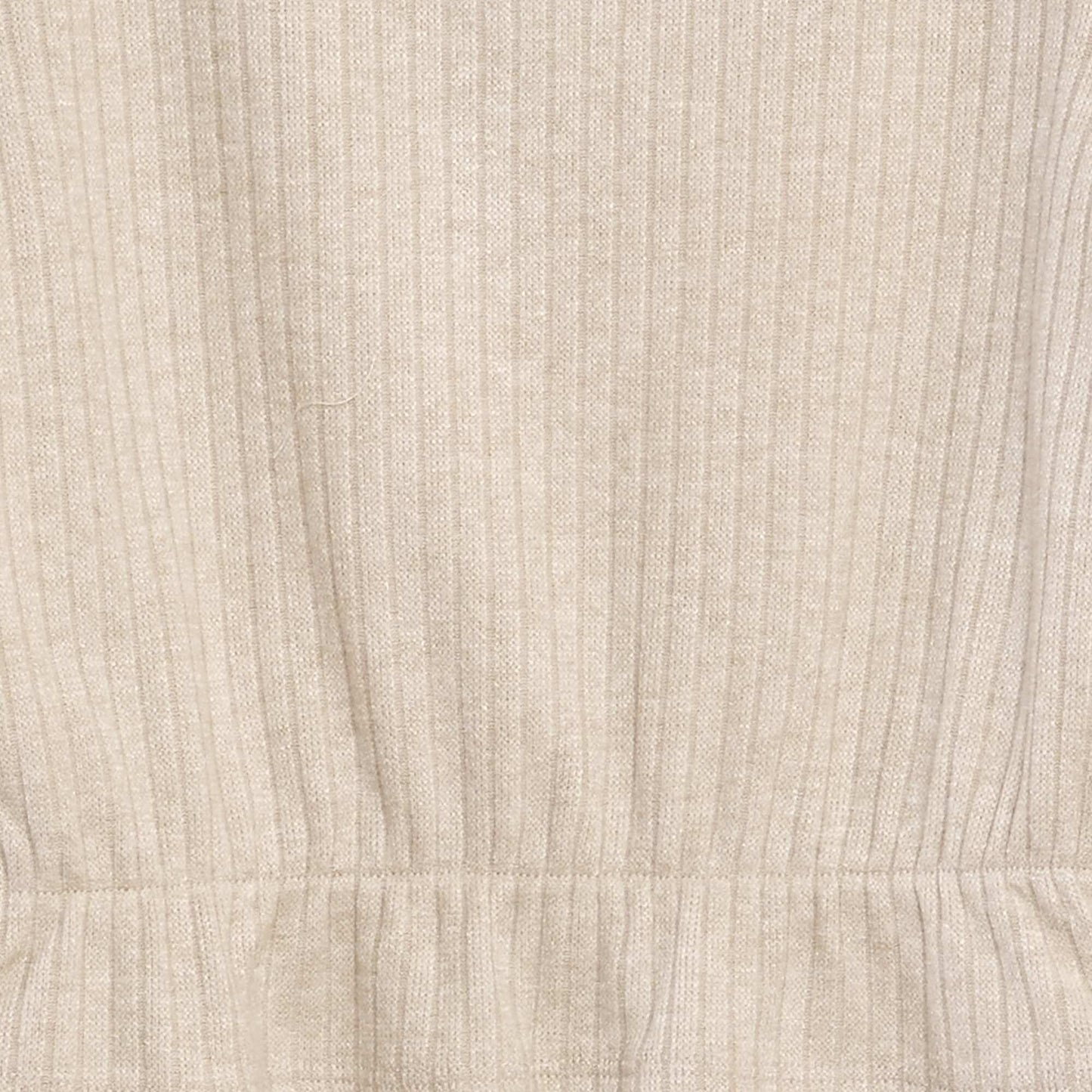 Camiseta de canalé con volantes BEIGE