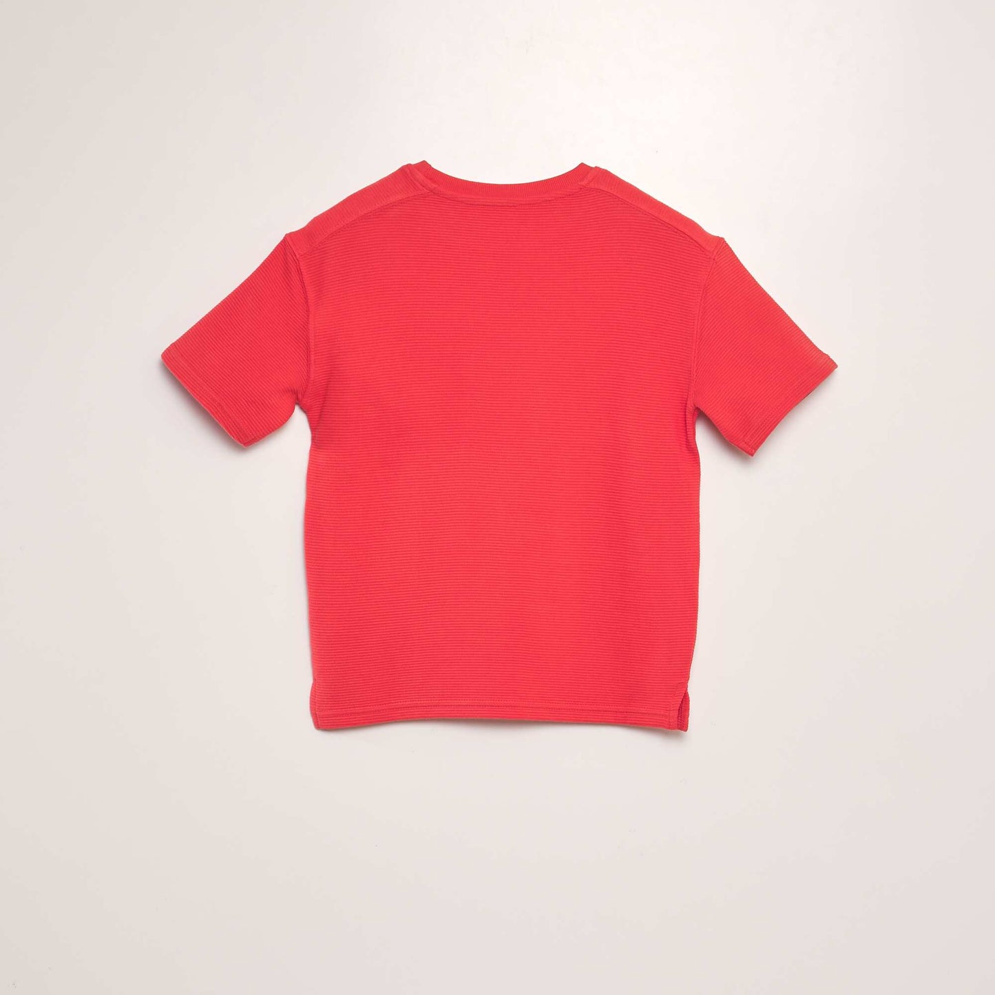 Camiseta de nido de abeja corte ancho rojo