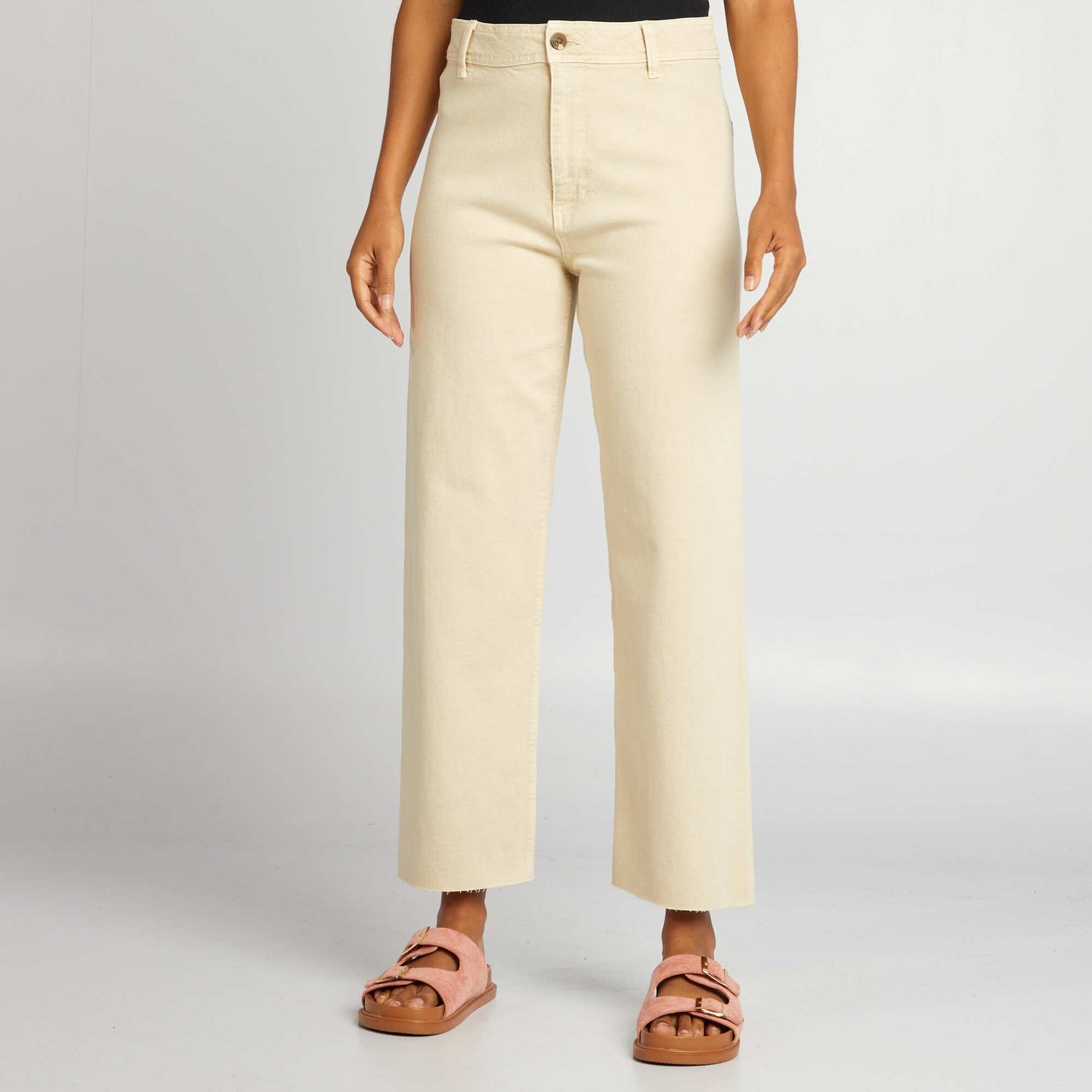 Pantalón recto wide leg - L28 BEIGE