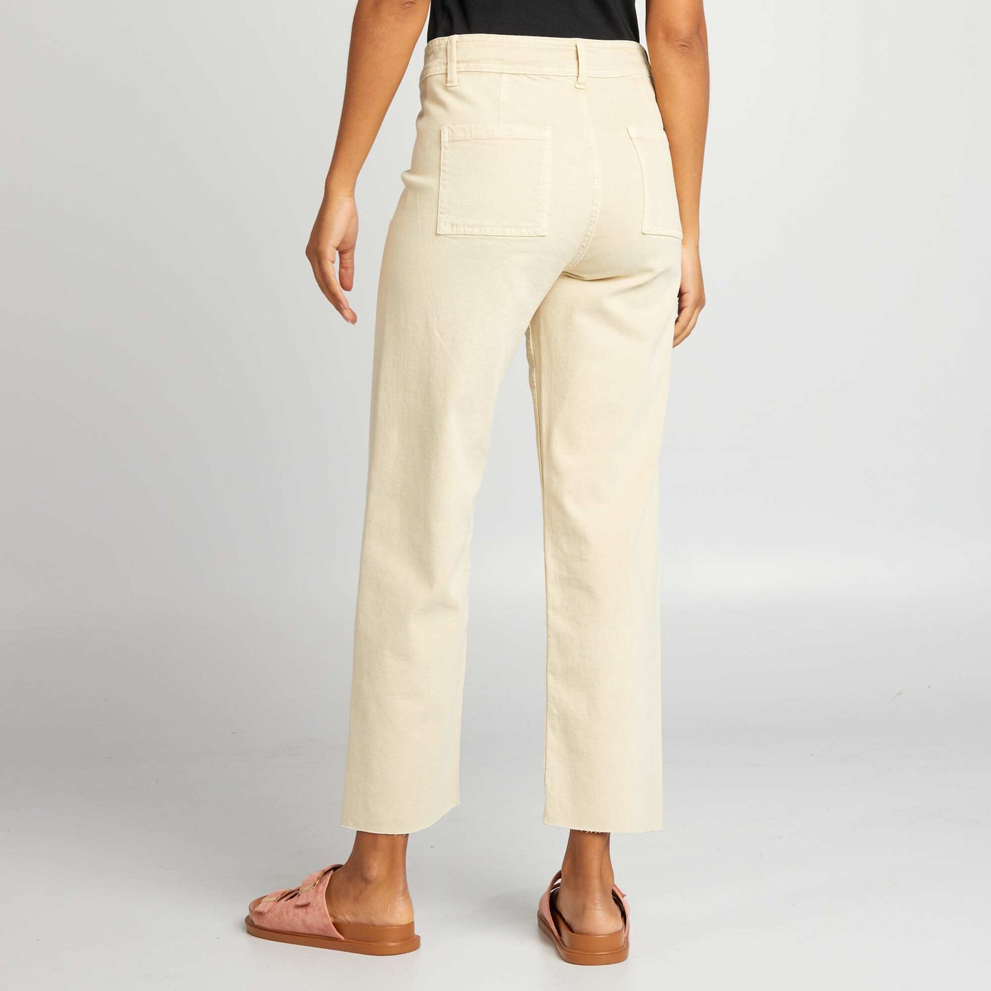 Pantalón recto wide leg - L28 BEIGE