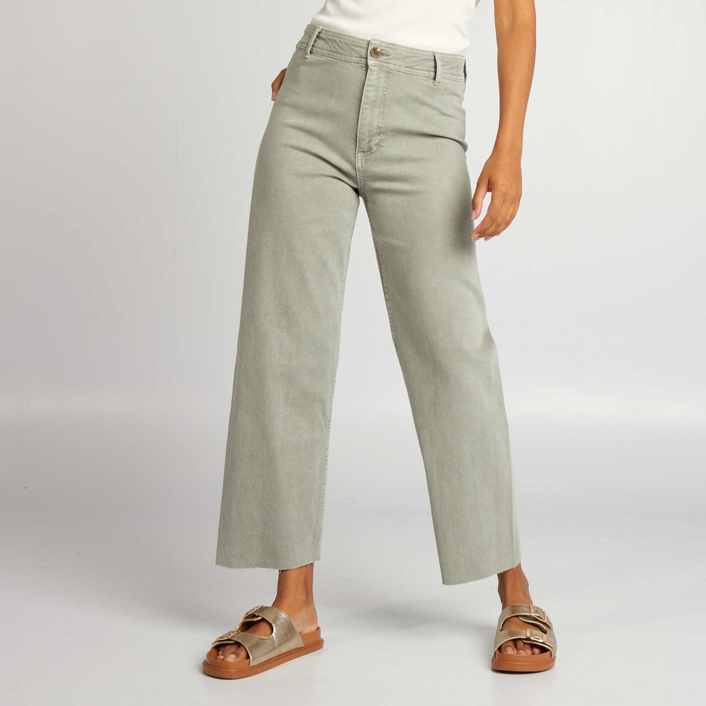 Pantalón recto wide leg - L28 KAKI