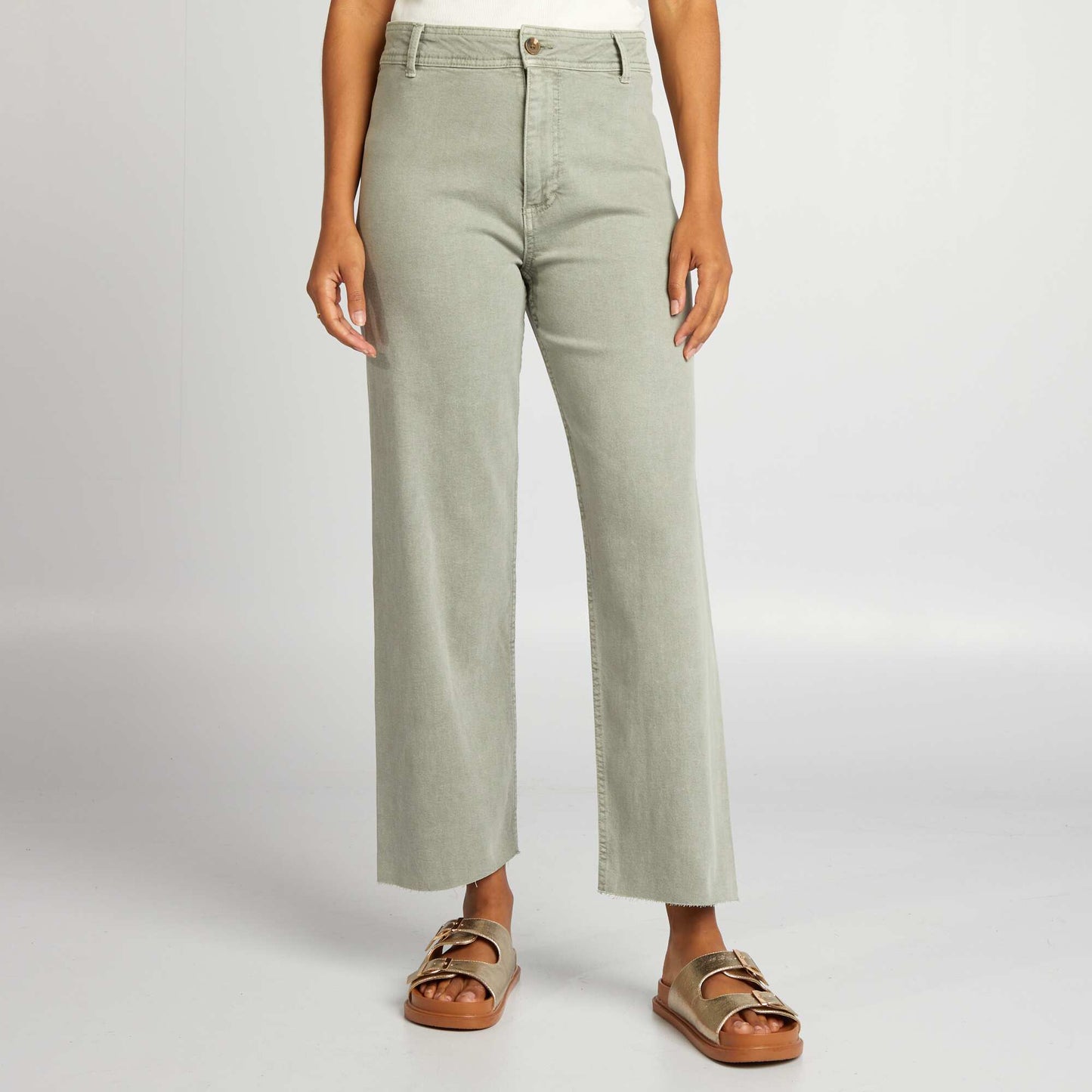 Pantalón recto wide leg - L28 KAKI