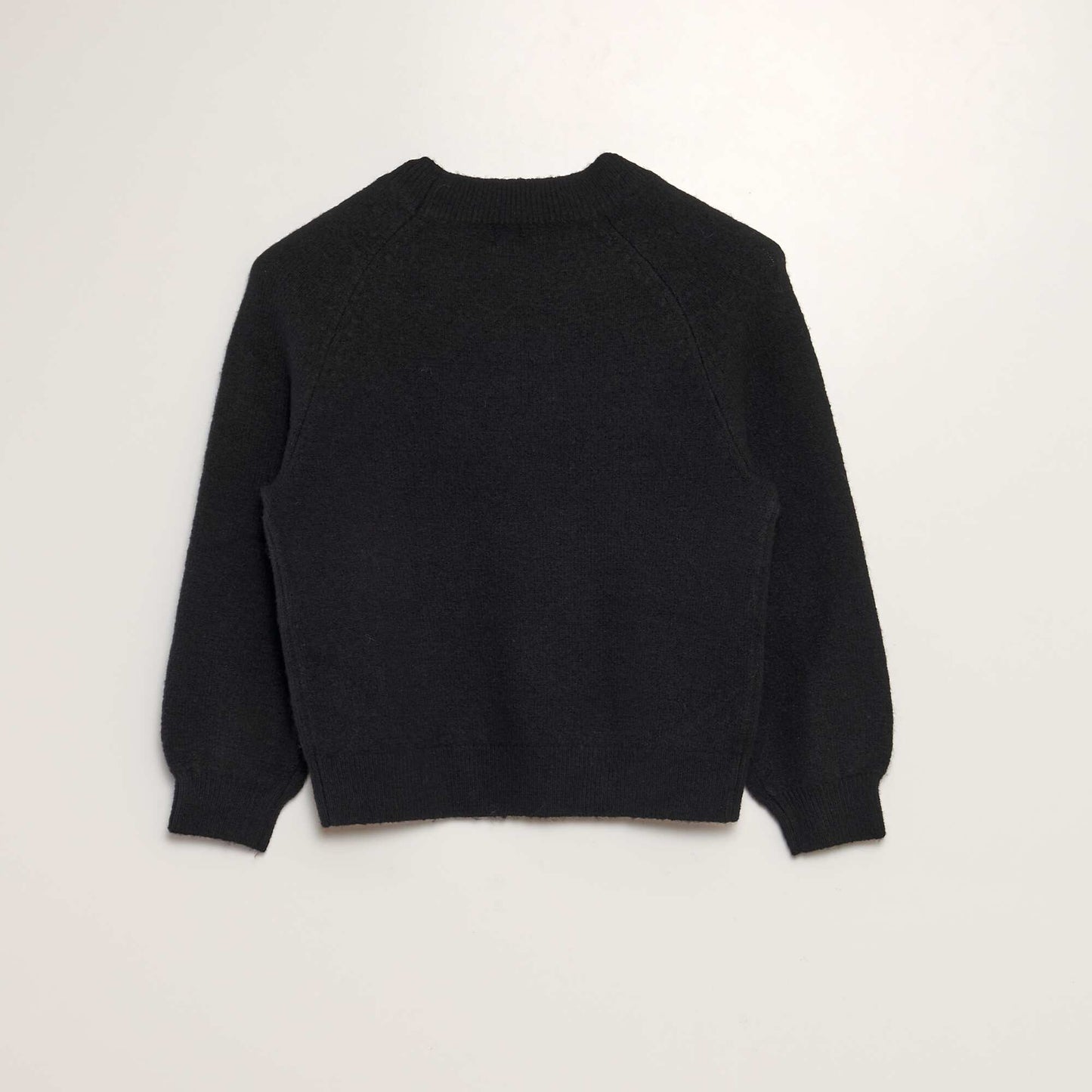 Sweater de punto con cuello redondo negro